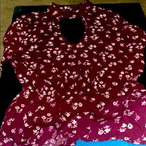 Flower choker dress shirt